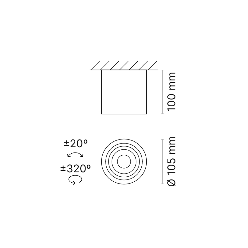 Venice 2 CBV Round FL Optic Phase-Cut Dimmable 4000K Ra90 White/Black