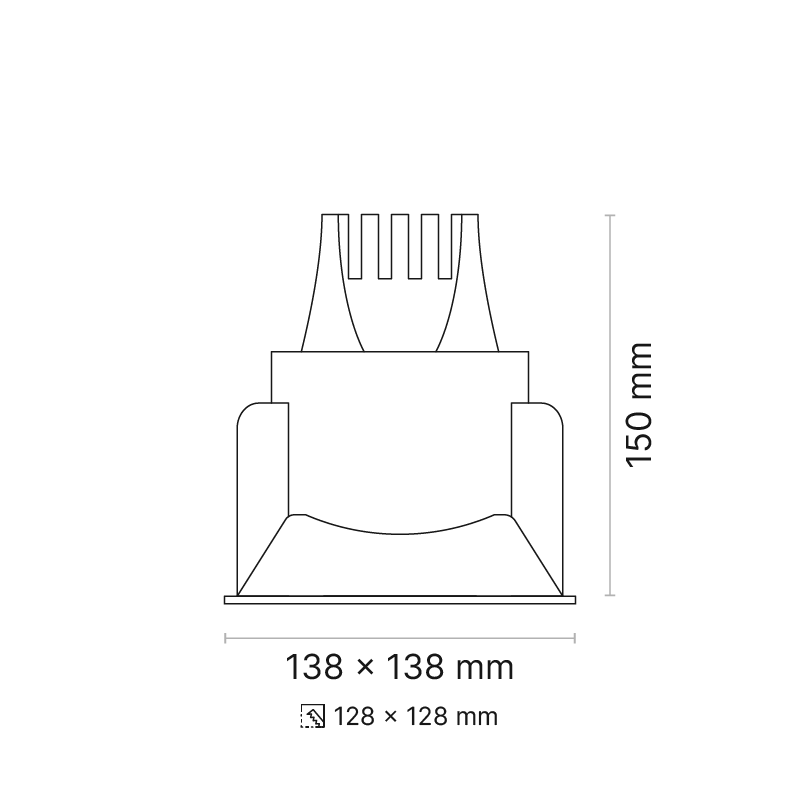 Venice 28 Downlight Fixed Square 700mA MWFL Optic Fixed Output 4000K Ra90 White Finish