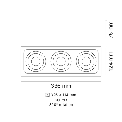 Venice 6 RPV Plate 3-Element Low Power FL Optic DALI Dimmable 4000K Ra90 Black/Black