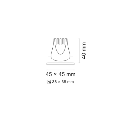 Venice 1 Downlight Fixed Square FL Optic Fixed Output 3000K Ra90 Black Finish