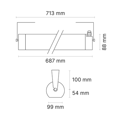 Versatube Cylindrical 600mm (nom.) High Power Batwing Fixed Output MelaGen® Calm Single Point White
