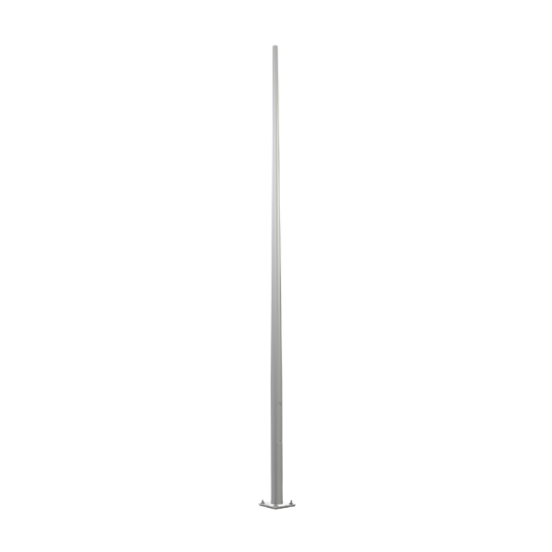 Vesta tapered aluminium pole with baseplate, 4.5m high