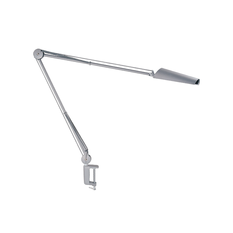 Air-LED series LED workstation task light with 80cm arm and integrated mount, aluminium grey