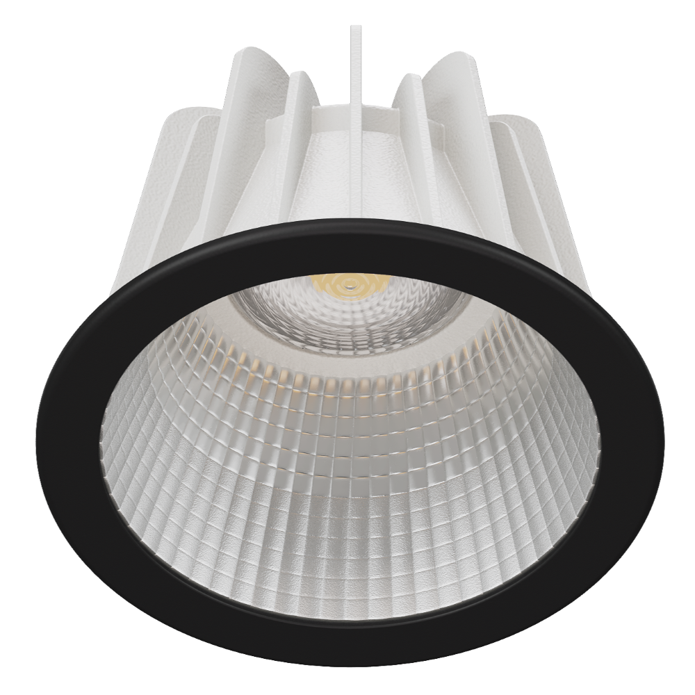 COMO S Faceted Reflector Narrow Beam 500mA Fixed Output 3000K Ra90 Black Trim