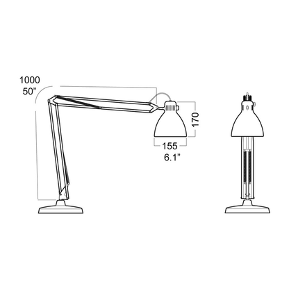 L-1 LED series Inspection & Task Light Chrome with integrated mount with covered cable portal