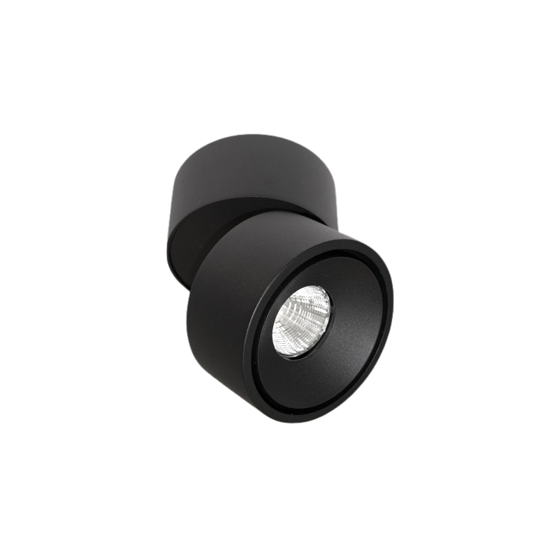 PRATO series Surface Mounted Adjustable Spotlight/Downlight Fixed Output 4000K MWFL Beam Ra90 Black