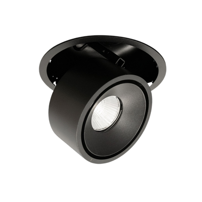 PRATO RECESSED series Recessed Adjustable Spotlight/Downlight Fixed Output 3000K MWFL Beam Ra90 Black
